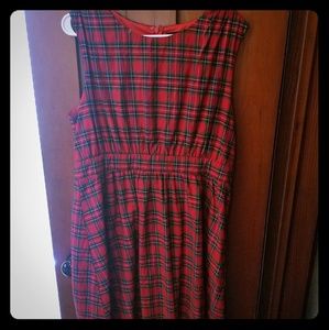 Modcloth short a-line sleeveless plaid dress